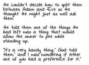 Why Men Can Pee Standing Up