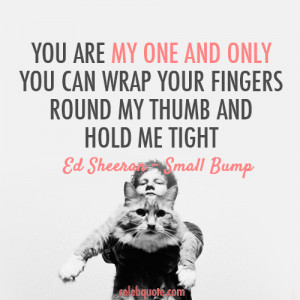 Ed Sheeran, Small Bump Quote (About celebquote, fingers, hold, one and ...