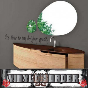 It's time to try defying gravity Wall Quote Mural Decal