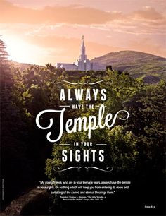 Temple with quote by president monson. Printable