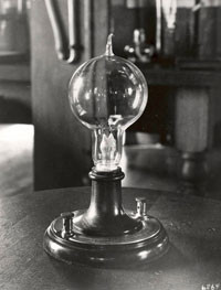 Replica of Thomas Edison's first lightbulb.