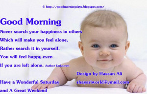 Good Morning Saturday.. Inspiring Thoughts for the day