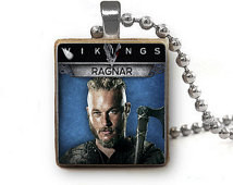 Vikings Ragnar Lothbrok Handmade Sc rabble Pendant with silver plated ...