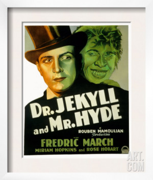Dr. Jekyll and Mr. Hyde Featuring Fredric March, 1931 Framed Print