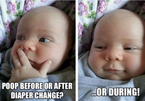 poop before or after diaper change