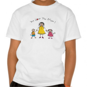We Love You Mom Cartoon Family Happy Mother's Day T-shirts