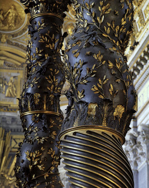 gian lorenzo bernini baldaquino catedral de san pedro roma columnas ...