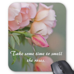 Vertical Mousemat Pink Roses & Quote