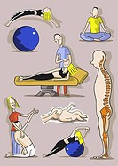 PHYSICAL THERAPY Poster illustrating physiotherapy. BSI-8960406 ...
