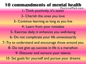 10 commandments of mental health poster