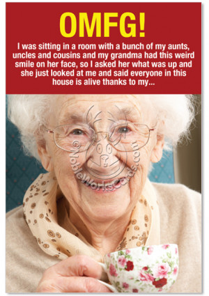 Roflmao Weird Grandma Thanks Hilarious Picture Thank You Paper Card ...