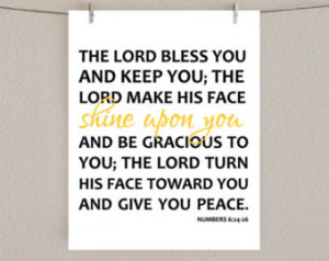 ... Lord Bless You, The Lord Make His Face Shine Upon You - Yellow, 8x10
