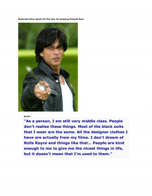 Shahrukh Khan Quote Of The Day On Ke... - DOC by siddharth4mba