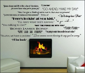 Classic Movie Quotes wall saying vinyl lettering home decor decal ...