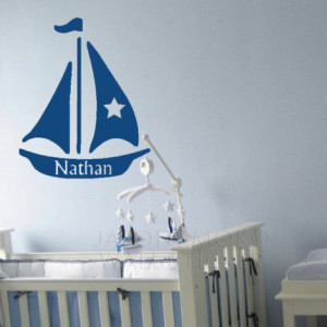 Personalized Sailboat Sail Name Vinyl Wall Lettering Words Quotes ...