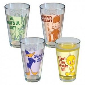 Looney Tunes Quotes Pint Glass s/4