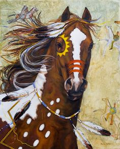 Spectacular Looking Spirited Painted Chestnut Paint Indian Pony. More