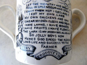 FARMERS ARMS MUG God Speed the Plough Loving Cup by OnceUpnTym