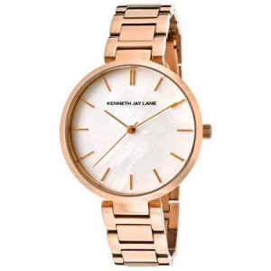 Kenneth Jay Lane Women's White Mother Of Pearl Dial Rose Gold Tone IP ...