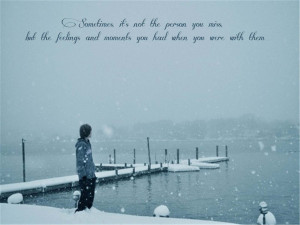 Boy standing near river with Sad Quotes