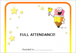 good attendance certificates