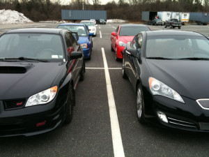 and theres a few more STi's that aren't pictured, a few done up g35s ...