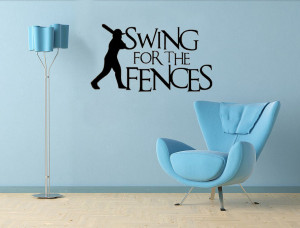 Baseball Softball Swing For Fences vinyl wall quote for home(China ...