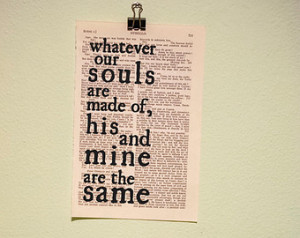 Wuthering Heights - Romantic Quote - Vintage Book Page Print - Emily ...