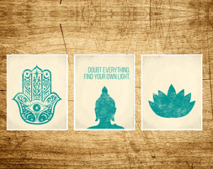 , Buddha and Lotus Art Prints Modern Yoga Zen Meditation Buddha quote ...