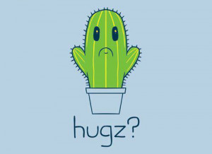 cactus, cute, funny, hug