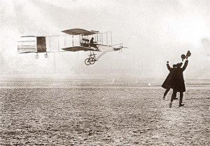 Farman flying machine, in flight