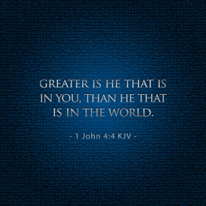 John 4:4 - iPad Scripture Christian - Bible Lock Screen Wallpaper