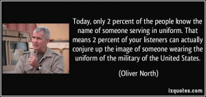 percent of the people know the name of someone serving in uniform ...