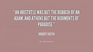 An Aristotle was but the rubbish of an Adam, and Athens but the ...