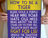 LSU Tigers Art Print, LSU Tigers Quote Poster Sign, LSU Decor 11 x 17