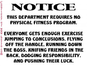 Notice about work's physical fitness program