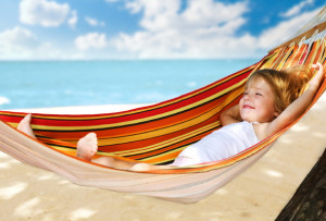 Wallpaper hammock, girl, relax, kid, baby, sea, summer, beach