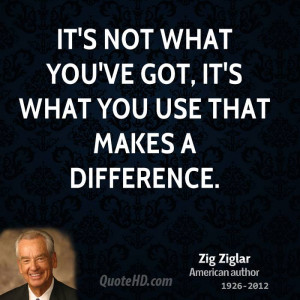 It's not what you've got, it's what you use that makes a difference.