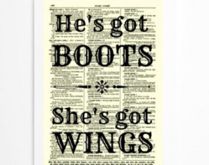 He's Got Boots She's Got Wi ngs Cowboys And Angels Song Lyric Quote ...