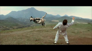 Vidéo vache de combat (satire de Matrix et films de Bruce Lee)