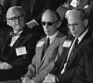 Justices John Paul Stevens (left) and Lewis Powell (center) eventually ...