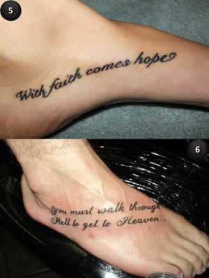 Foot Quote Tattoos Ideas Foot Tattoo Ideas Quotes