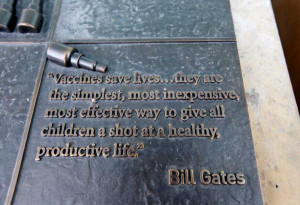 quote by Bill Gates is seen in a sculpture outside the Bill ...