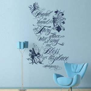 ... Decal Sticker Art - Fairy Grace- Shakespeare quote - Whimsical Mural
