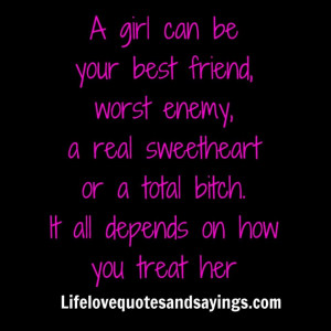 Quotes For Pictures: A Girl Can Be Your Best Friend Quote On Black ...