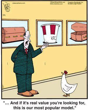 Funny Chicken Funeral KFC Coffin Cartoon