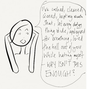 women expressing her frustration at doing so many things and it not ...