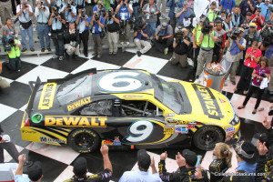 The celebration in victory lane after the crazy win my Marcos Ambrose ...