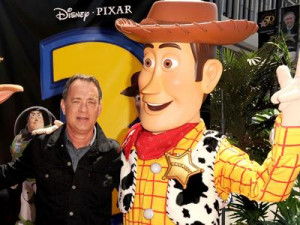 Tom Hanks with Woody at the Toy Story 3 Premiere