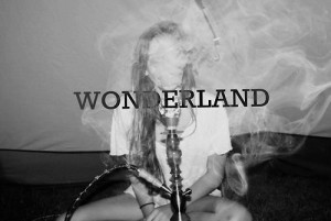 black and white, smoke, wonderland